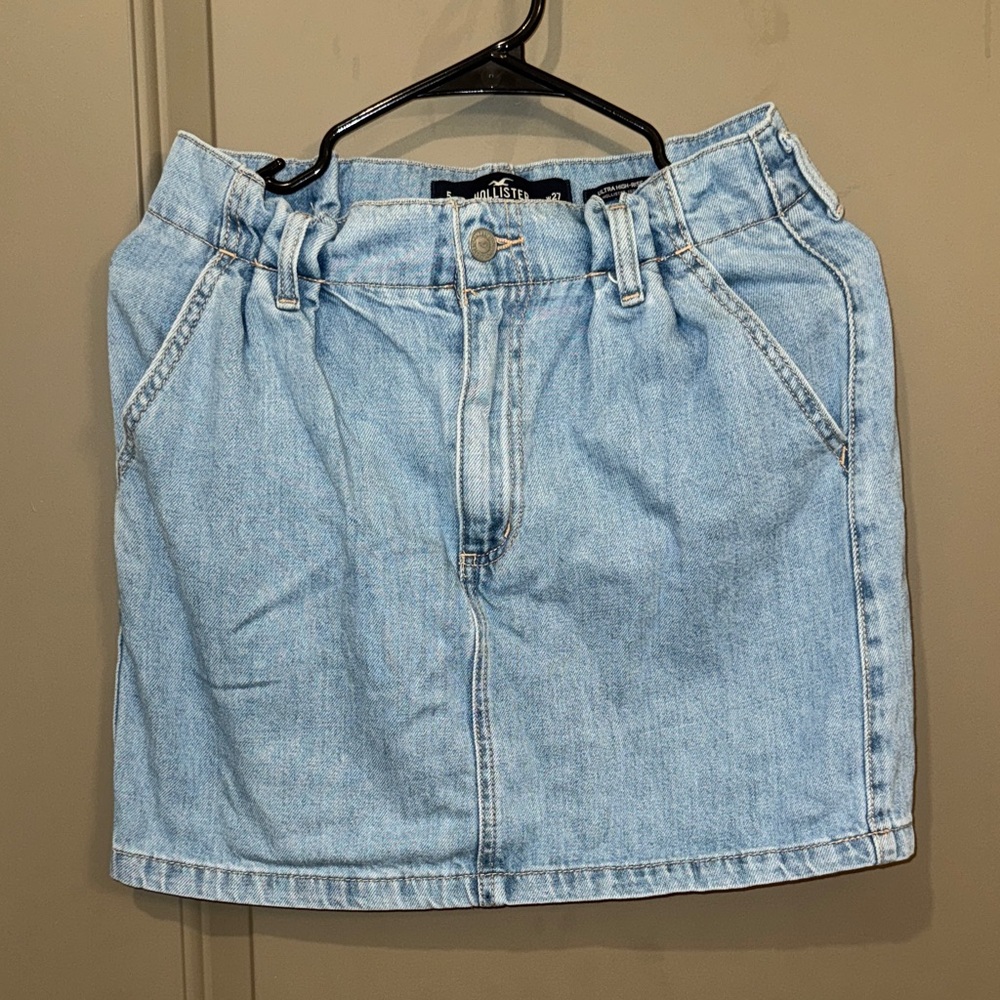 Hollister Light Blue Denim Mini Skirt